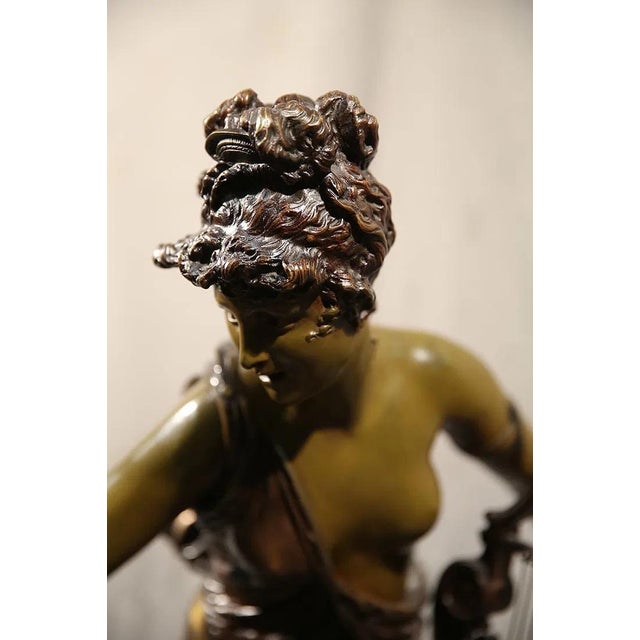 Albert Ernest Carrier-Belleuse Bronze 31" Bronze 29" W: 17" D: 14" Base 11"x8.5" Melodie 31"