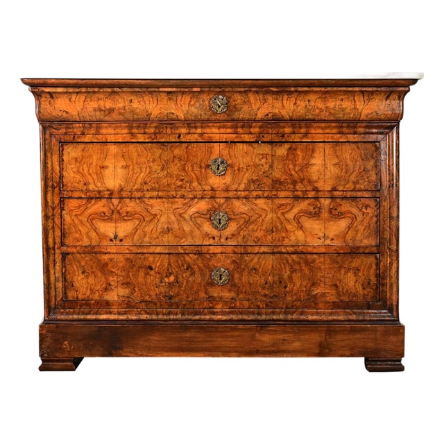 French 19th Century Louis Philippe Marble Top Commode For Sale