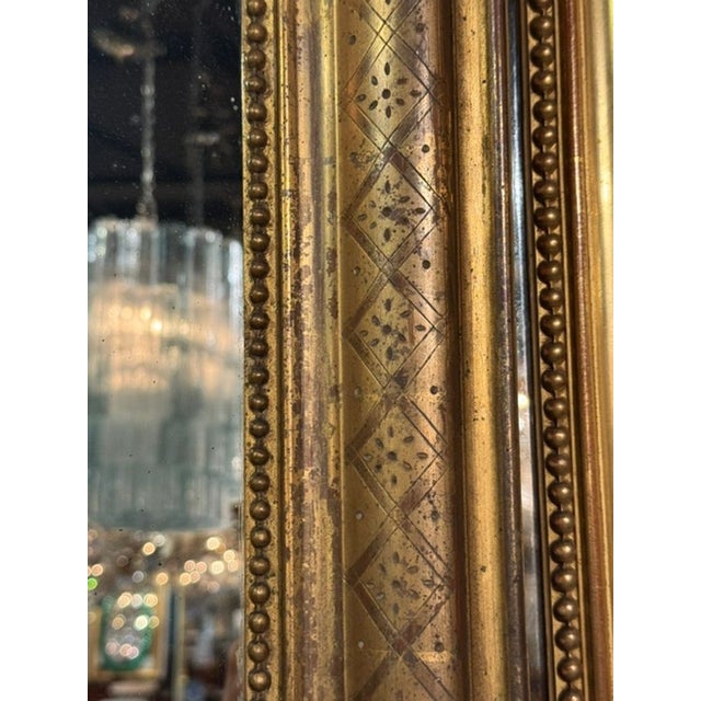 19th Century 19th C. French Louis Philippe Mirror With X Pattern Frame For Sale - Image 5 of 10