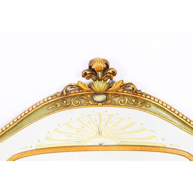 Large Antique English Art Deco Overmantel Mirror, 1920s For Sale - Image 4 of 16