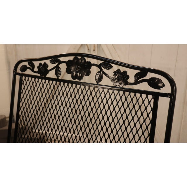 1960s Meadowcraft Dogwood Wrought Iron Patio Dining Set For Sale - Image 10 of 15