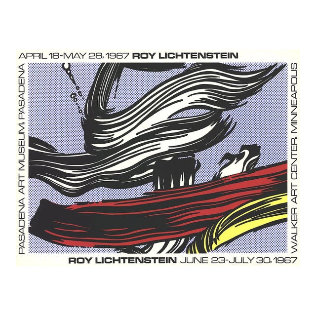 1967 Roy Lichtenstein 'Brushstrokes at Pasadena Art Museum' Pop Art Multicolor Usa Serigraph For Sale