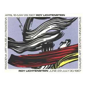1967 Roy Lichtenstein 'Brushstrokes at Pasadena Art Museum' Pop Art Multicolor Usa Serigraph