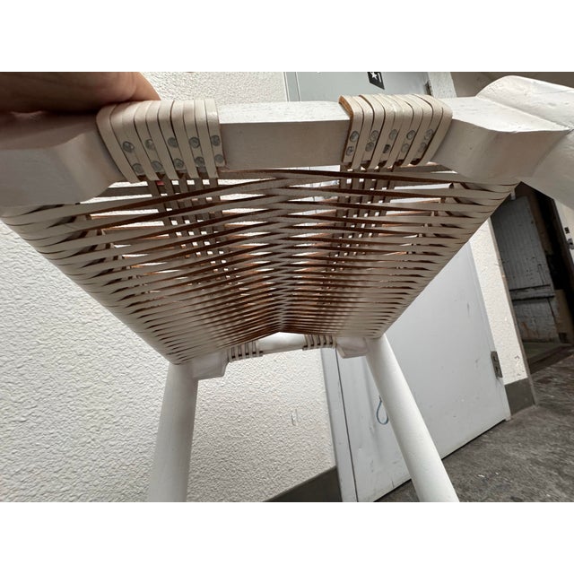 Ayush Kasliwal for Cb2 Leather-Wrapped Stool For Sale - Image 11 of 12