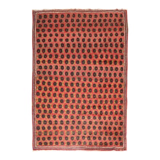 Zabihi Collection Red Vintage Turkish Kars Rug - 6'6" x 9' For Sale
