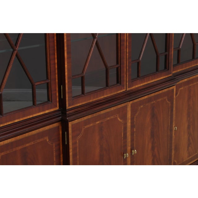 Councill Craftsmen Flame Mahogany 4 Door Breakfront Bookcase For Sale - Image 9 of 16