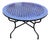 48" Handcrafted 2 Shades of Blues Moroccan Mosaic Table For Sale
