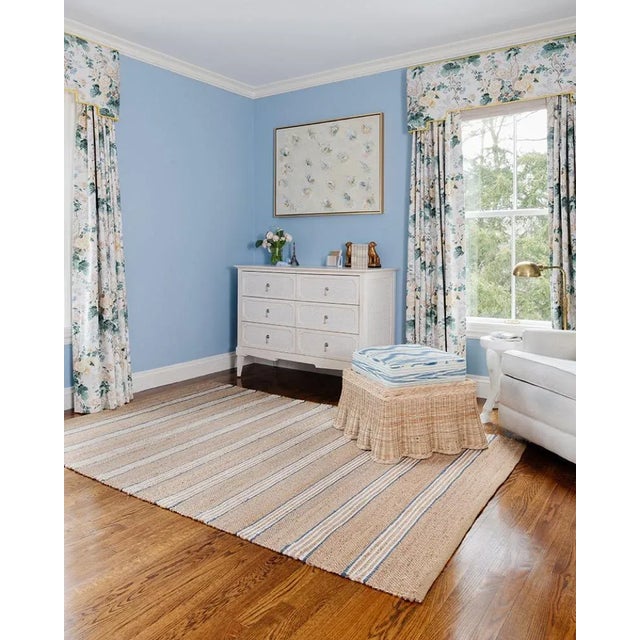 Blue Erin Gates by Momeni Chestnut Stripe Blue Hand Woven Wool Area Rug 3'6" X 5'6" For Sale - Image 8 of 10