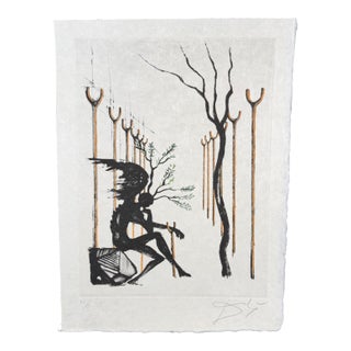 1960s Dali Le Vitrail Hand Signed Numbered Etching Argillet Coa Surreal Art For Sale