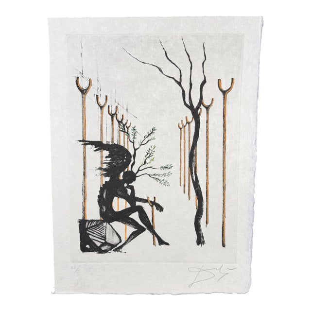 1960s Dali Le Vitrail Hand Signed Numbered Etching Argillet Coa Surreal Art For Sale