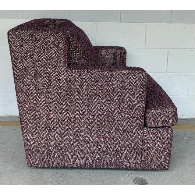 Modern Revelation Modern Tweedy Bird Purple Finch Unwind Swivel Chairs Pair For Sale - Image 3 of 8