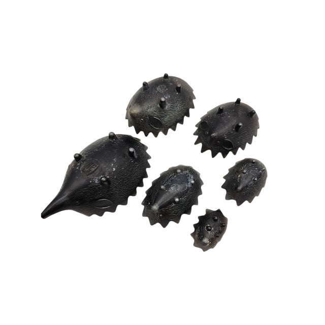 1930s Original Vintage (Мпз) MPZ Hedgehog Ashtrays Set of 6 For Sale - Image 12 of 12