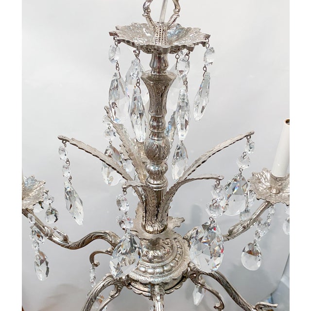 Antique Spanish Style Silver Plated Chandelier | Chairish