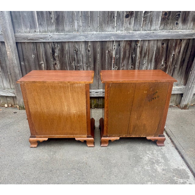 Wood Stickley 18th Century Style Cherry Night Stands For Sale - Image 7 of 9