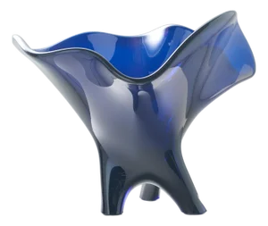 Blue Tornado Glass Bowl by Allan Scharff