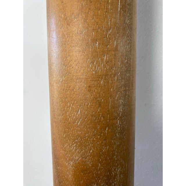 Brown Vintage Italian Wood Architectural Column Floor Lamp With Brass Finial For Sale - Image 8 of 11