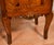1900 Antique French Louis XV Walnut Inlay & Marble Top Pair Nightstands / Bedside Tables For Sale - Image 9 of 17