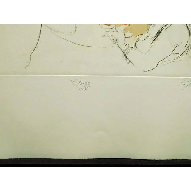 Impressionist William Papas "Jazz" Signed Numbered Hand Colored Drypoint Etching For Sale - Image 3 of 5