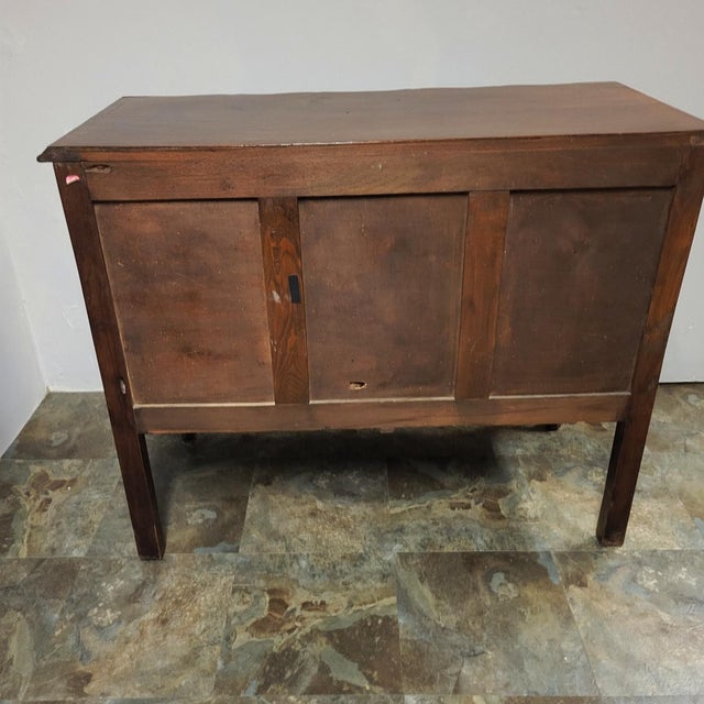 Early 20th C French Louis XV Provincial Carved Oak Arbalète Commode or Chest of Drawers For Sale - Image 13 of 13
