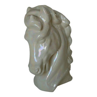 1950s Mid Century Opalescence White Horse Head t.v. Lamp For Sale