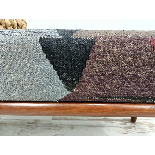 Farmhouse Kilim Rug Upholstered Piano Bench For Sale - Image 3 of 10