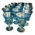 1950s Fostoria Jamestown Blue Goblets - 14 pcs For Sale