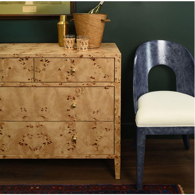 Rafferty Blue Stained Burl Wood Dining Chair For Sale In Memphis - Image 6 of 6