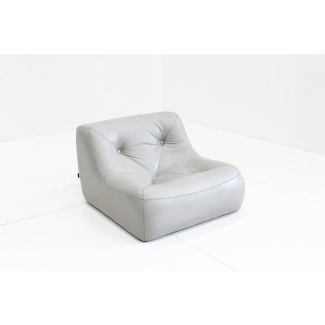 Grey Leather Kali Armchair by Michel Ducaroy for Ligne Roset For Sale - Image 14 of 14