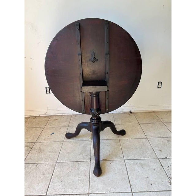 Early 19th Century Georgian Style Queen Anne Solid Mahogany Tilt -Top Table, 36'' Diameter For Sale - Image 11 of 12
