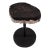 Living Edge Petrified Wood Top W Black Metal Stand Accent Table or Side Table 55 For Sale