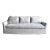Slipcovered Slope Arm Sofa in Stone Washed Greige Linen With Down Cushions For Sale