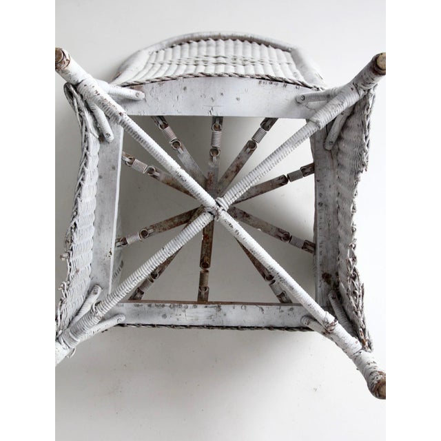 Antique White Wicker Porch Chair For Sale - Image 15 of 18