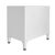 Matthew Izzo Home Amber White Textured Linen Three Drawer Side Table With Acrylic and Antique Brass Drawer Pulls and Ferrules For Sale In New York - Image 6 of 8