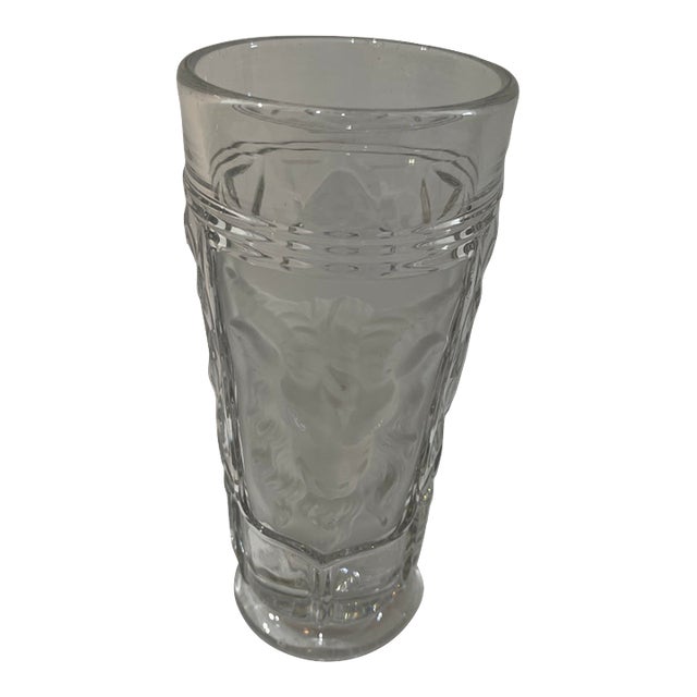 Vintage Glass Vase With Ram’s Head For Sale