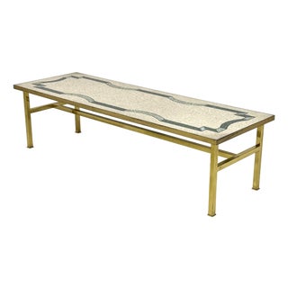 French Brass Coffee Table With Terrazzo Top For Sale