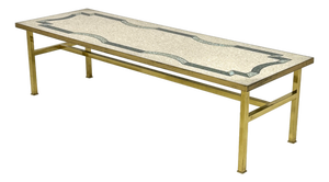 French Brass Coffee Table With Terrazzo Top