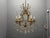 Gold Large Gilded Florentine Tole and Crystal Chandelier, 1950s For Sale - Image 8 of 12