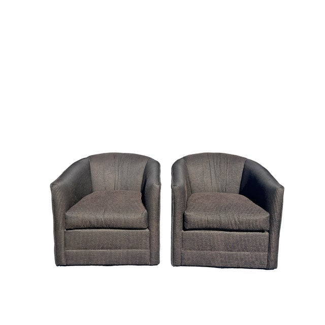 Modern Vintage Modern Design Swivel Lounge Chairs in Milo Baughman Style Design a Pair For Sale - Image 3 of 11