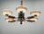 Exceptional large-scale art deco six-light chandelier, produced in czechoslovakia during the 1930s. The chandelier...