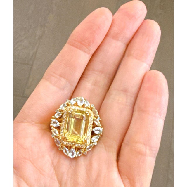 Classic Italian Bochic "Capri Lemon Topaz & Gem Ring Set In 18K Gold & Silver For Sale - Image 10 of 18