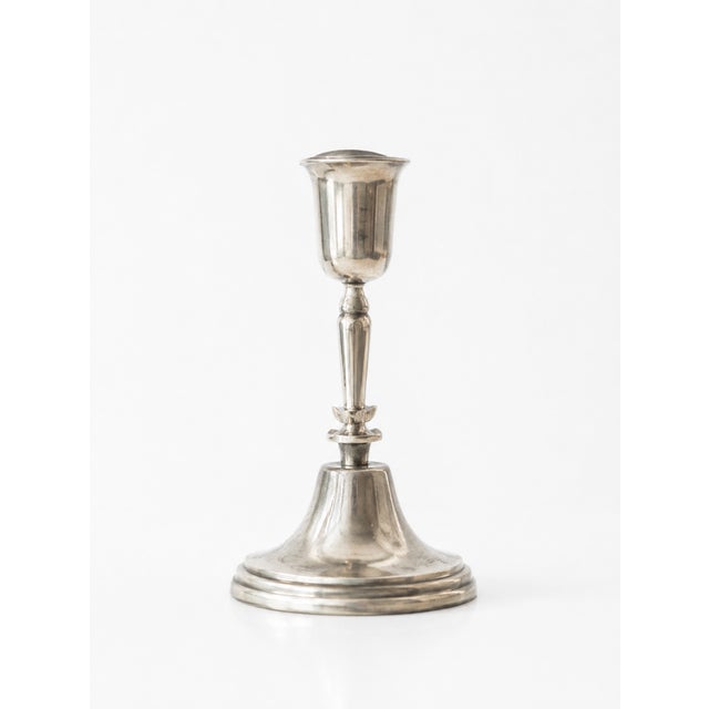 Silver Swedish Grace K8 3-Arm Candelabra in Pewter from Svenskt Tenn, 1936 For Sale - Image 8 of 13