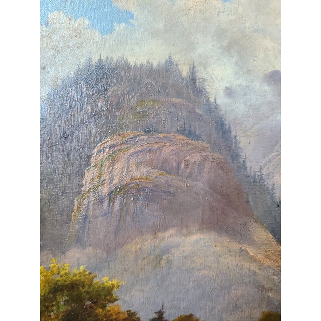 Gray Antique Victorian Oil Painting English Landscape in Cumberland For Sale - Image 8 of 16