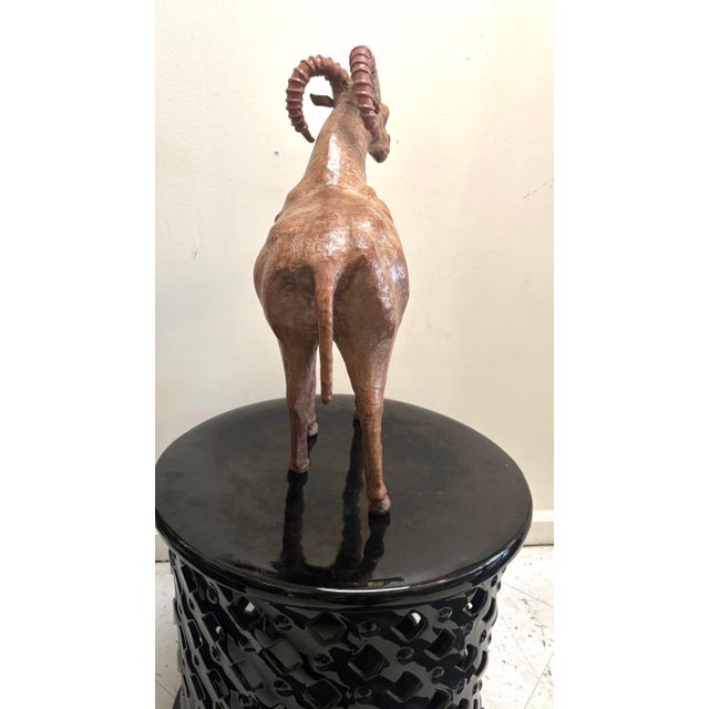 Animal Skin Mid-Century Leather American Style Ram For Sale - Image 7 of 11