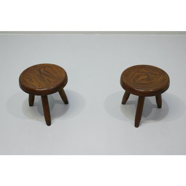 Brown Vintage Low Stools by Charlotte Perriand, 1960s, Set of 2 For Sale - Image 8 of 14