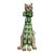 Vintage Jeanne Valentine–Attributed Cream and Green Papier-Mâché Cat Sculpture For Sale