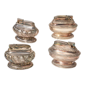 Early 20th Century Collection of 4 Silver Ronson Table Lighters