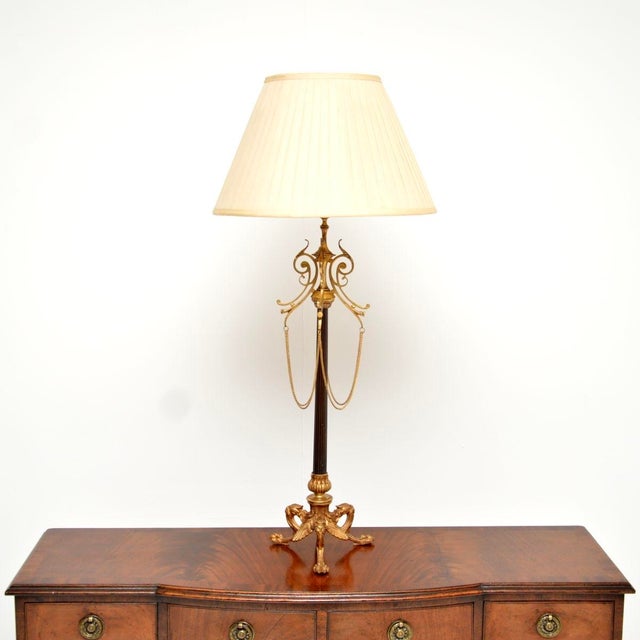 Antique French Gilt Metal Table Lamp, 1900s For Sale - Image 10 of 10