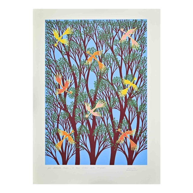 Dimitri Yordanov, Trees of Life, Screen Print, 1970s For Sale