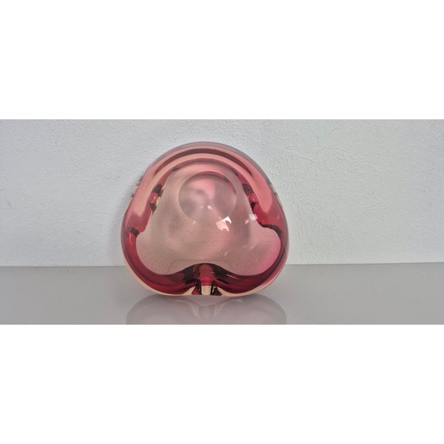 Green Pink and Yellow Murano Glass Ashtray, Italy, 1960s For Sale - Image 8 of 13