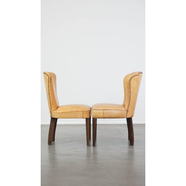 Honey-Colored Goatskin Dining Room Chairs, Set of 4 For Sale - Image 4 of 13